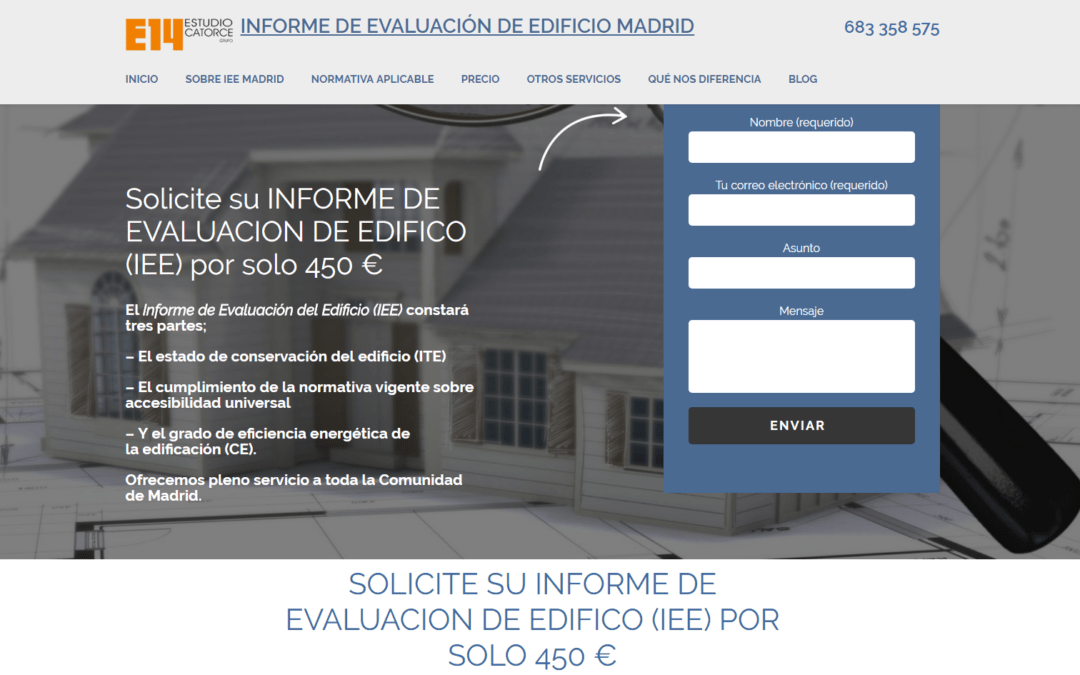 Nueva página web para Estudio Catorce Informe de evaluación del edificio en Madrid