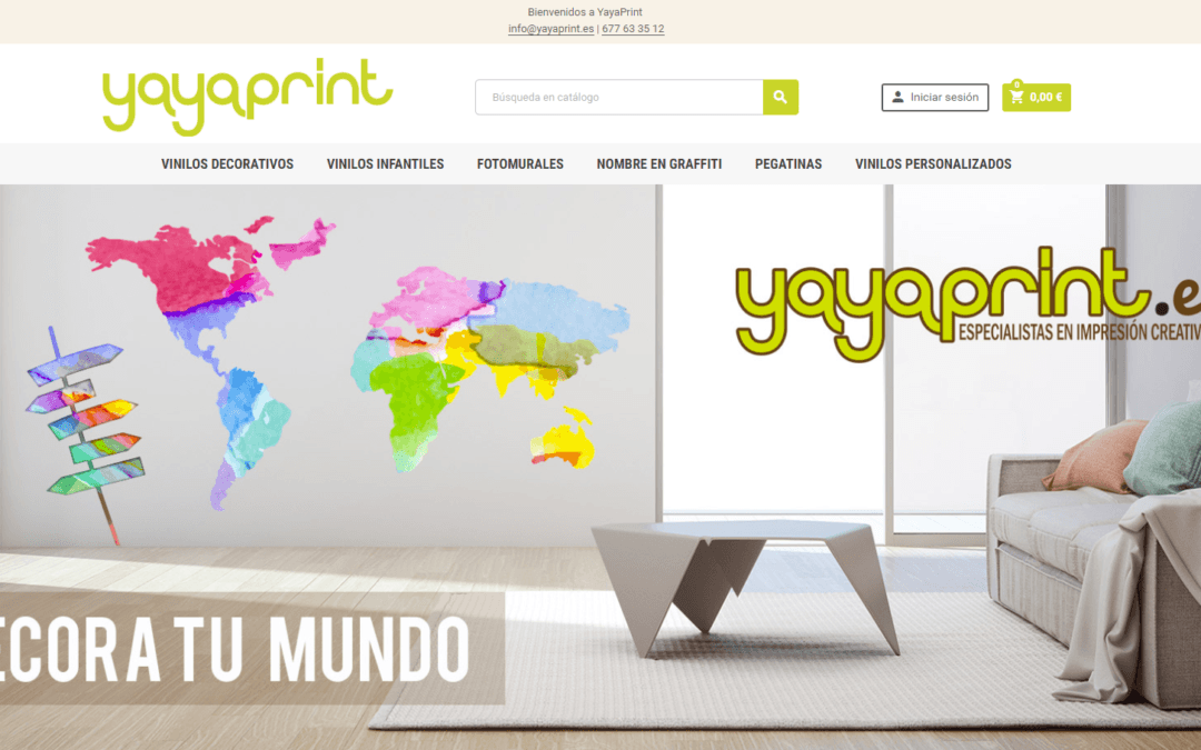 Creación de nueva Tienda online, página web para empresa de impresión digital Yayaprint