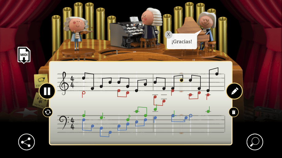 Alegría con sinfonía de Google homenaje a Johann Sebastian Bach