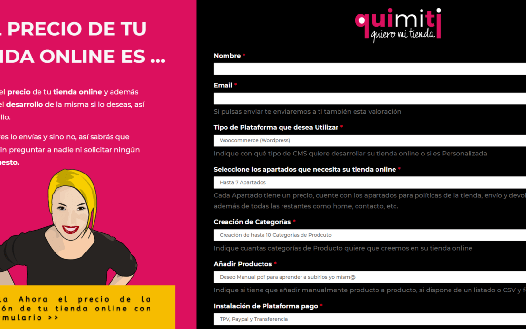 Nuevo diseño / proyecto web con cálculo online